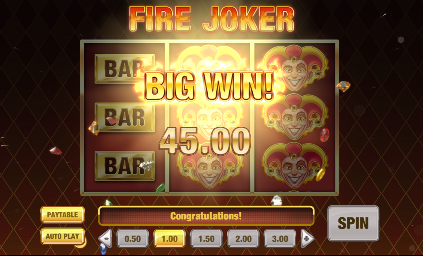 Большой выигрыш в Fire Joker