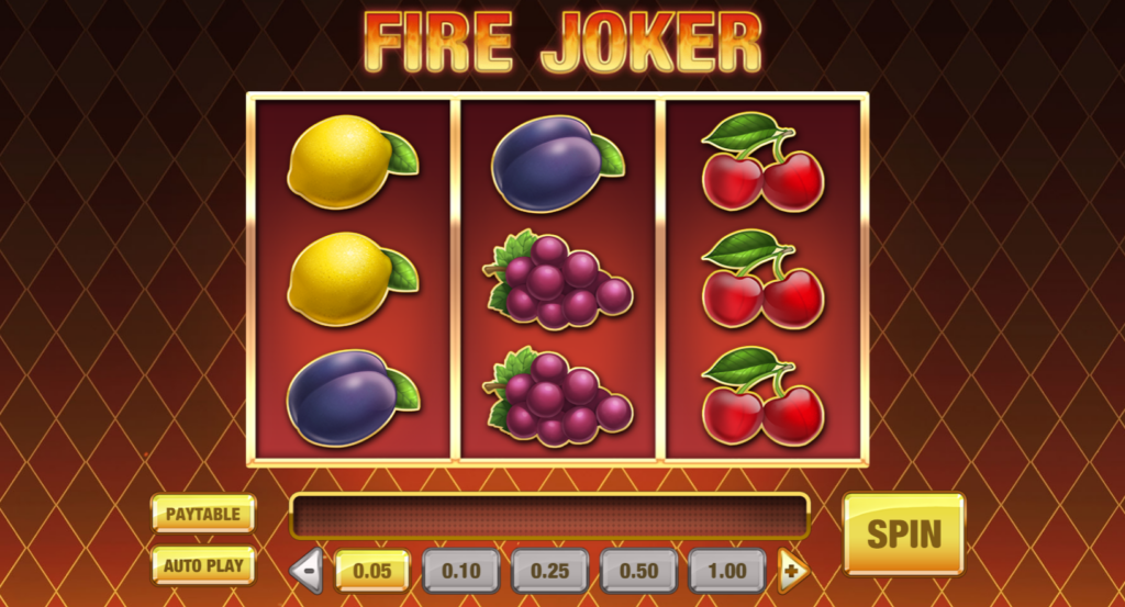 Fire Joker slot interface